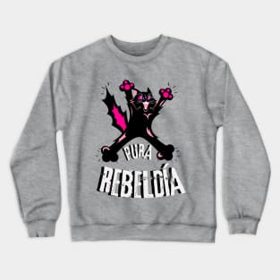 Pure rebellion! Rebellious cat jumping and enjoying life Crewneck Sweatshirt